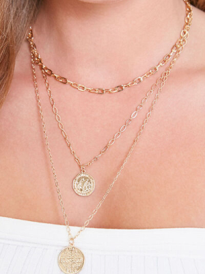 Layered Coin Pendant Necklace