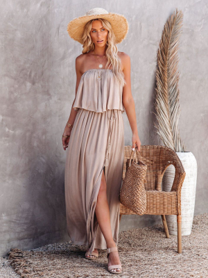 Positive Energy Strapless Maxi Dress - Taupe - Final Sale