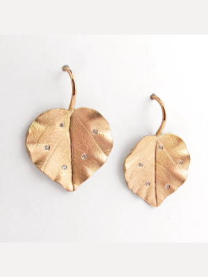 Violet Leaf Drop Earrings