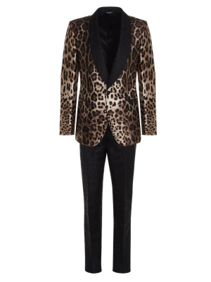Dolce & Gabbana Leopard Printed Two-piece Suit