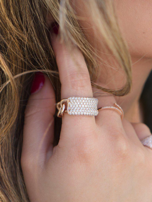 14kt Rose Gold Diamond Luxe Id Link Ring