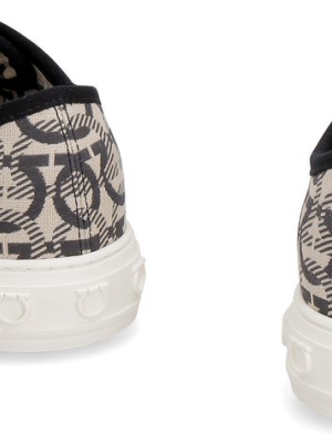 Salvatore Ferragamo Gancini Jacquard Low-top Sneakers