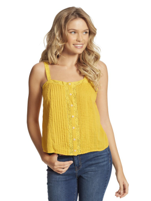Albi Lace Cami In Golden Rod