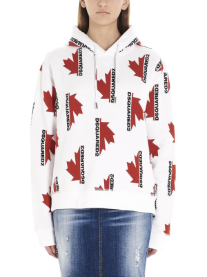 Dsquared2 Allover Logo Print Hoodie