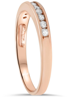 Pompeii3 1/4ct Channel Set Diamond Wedding Ring 14k Rose Gold