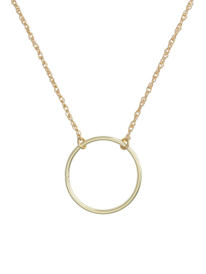 Solid Gold Circle Love Necklace