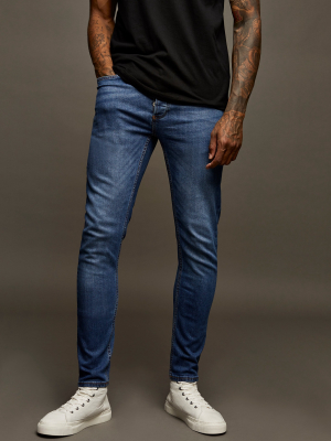 Mid Wash Stretch Skinny Jeans