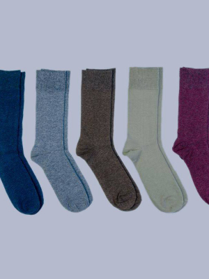 Men's Flat Knit Dress Socks 5pk - Goodfellow & Co™ 7-12