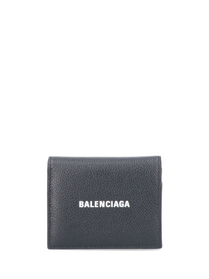 Balenciaga Logo Print Compact Wallet