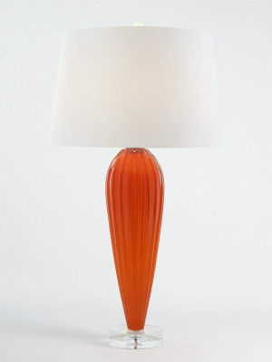 Global Views Teardrop Glass Lamp - Orange