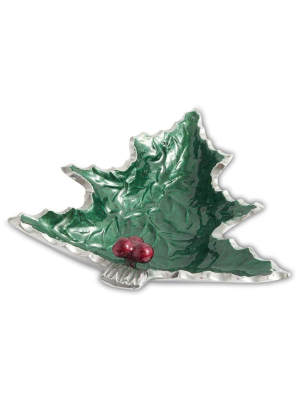 Julia Knight Holly Sprig 6.25" Petite Tree Bowl In Emerald