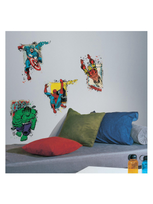 4 Marvel Superhero Burst Peel And Stick Giant Wall Decals - Roommates