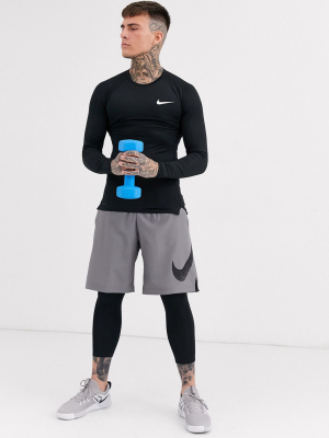 Nike Pro Training Long Sleeve Baselayer Top In Black