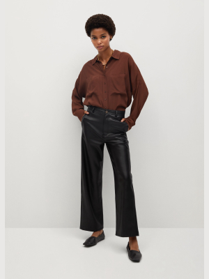 Faux Leather Culotte Pants