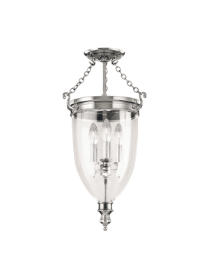 Hanover 3 Light Semi Flush Polished Nickel