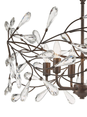 Crislett 6-light 13 X 23 X 23 Chandelier In Sunglow Bronze With Clear Crystal