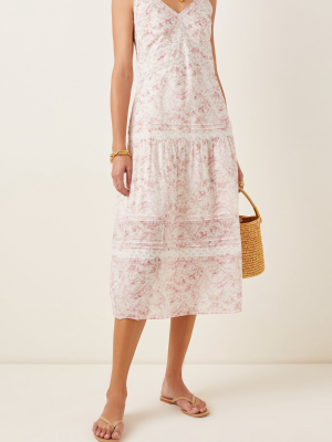 Caprice Paneled Cotton-blend Maxi Dress