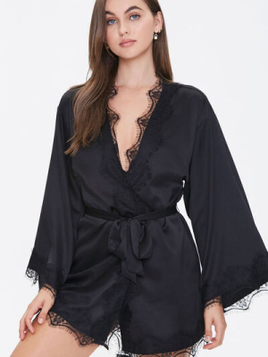 Lace Satin Robe