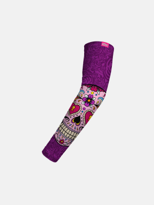 Dia De Los Muertos Purple Kids Arm Sleeve