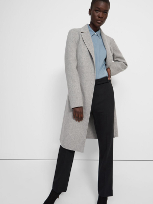 Belted Coat In Double-face Wool-cashmere