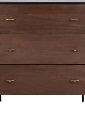 Gemma 3 Drawer Dresser Walnut/black