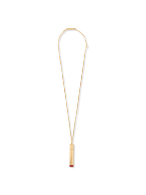 Ambush Pill Case Necklace Stone - Gold/red