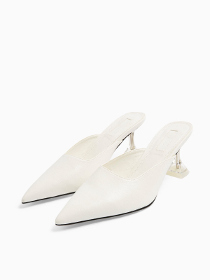 Jury White Transparent Mules