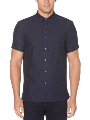 Short Sleeve Solid Linen Shirt