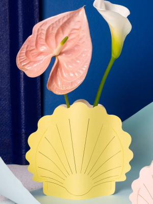 Paper Shell Vase - Yellow