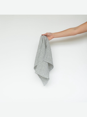 Thin Black Stripe Linen Towel