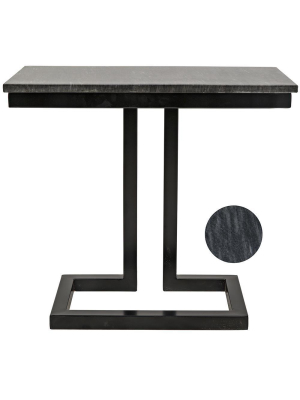 Noir Alonzo Marble Side Table - Matte Black