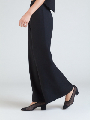 KAAREM Song Tu Wide Leg Silk Pants - Black - Autumn