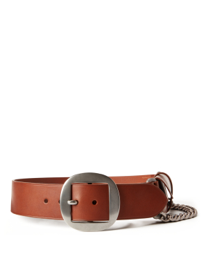 Pouch-chain Leather Belt