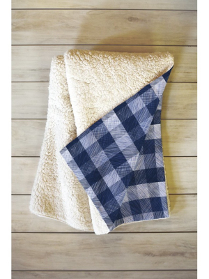 66"x50" Pimlada Phuapradit Gingham Throw Blanket Blue - Deny Designs