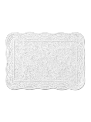 Vine Floral Boutis Scalloped Placemats, Set Of 4