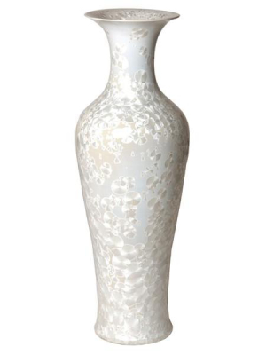 Tall Fishtail Vase In Crystal Taupe Design By Emissary