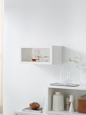 Aspect White 23.75" Floating Cube Shelf