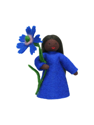 Cornflower Fairy Holding Flower · Black