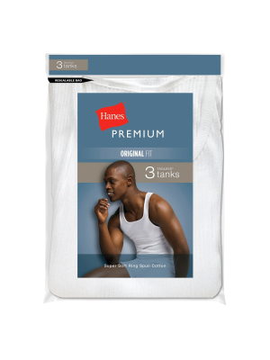 Hanes Premium Men's 3pk Tank Top - White