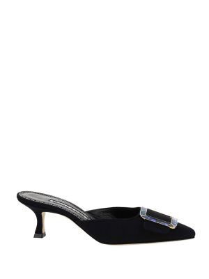 Manolo Blahnik Maysale Buckle-detailed Mules