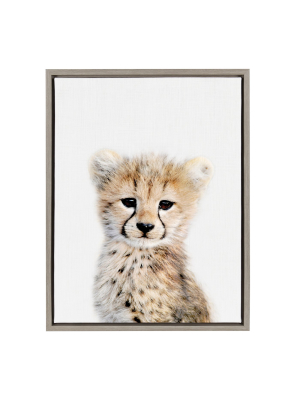 18" X 24" Sylvie Cheetah Framed Canvas By Amy Peterson Gray - Kate And Laurel