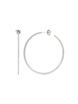 Diamond White Petit Hoops