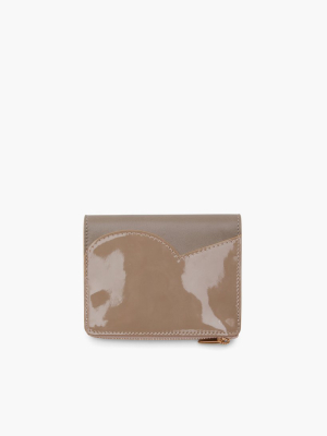 Rp Zip Wallet Leather Patent Beige + Nappa Taupe