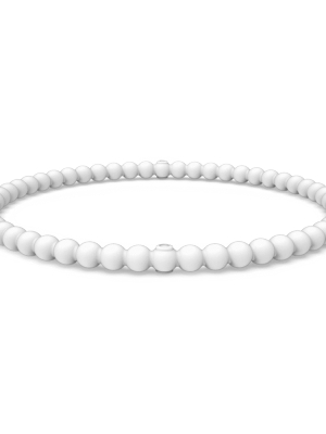 Beaded Stackable Silicone Bracelet - White