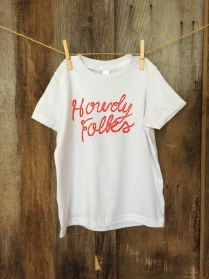 Bandit Kid "howdy Folks" Tee White/red