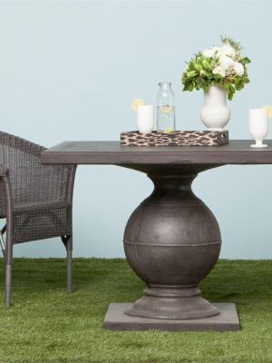 Cyril Round Dining Table Aged Gray Concrete