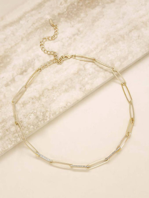 Sparkle In Links 18k Gold Plated Chain Link Necklace