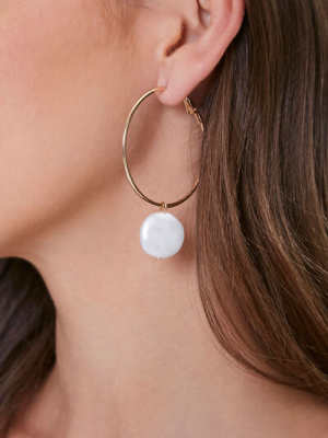 Faux Pearl Charm Earrings