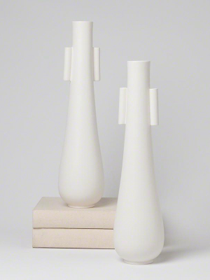 Studio A Tear Drop Vase With Handles - Matte White