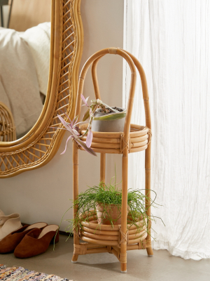 Rattan 2-tier Plant Stand